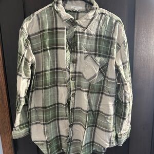 Maurices Green Plaid Button Down Shirt